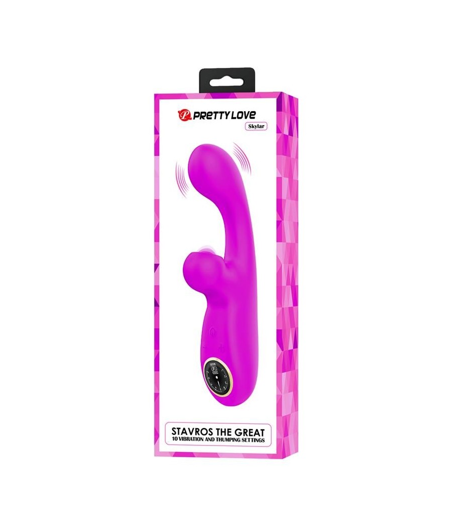 Skylar vibromasseur Double Stimulation et tapotements fuchsia
