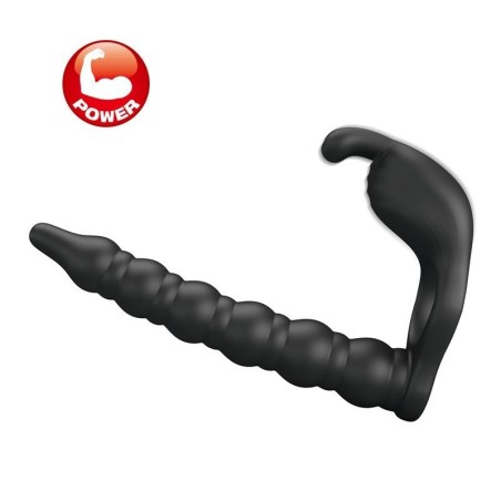 Blackneet Anneau Vibromasseur avec Plug silicone Noir