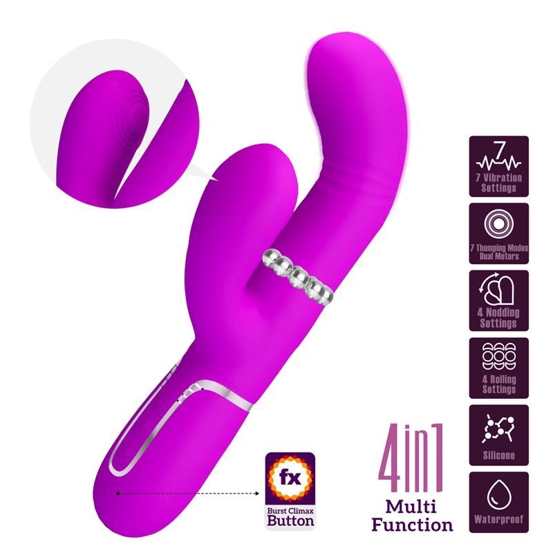 Mariana Vibromasseur 4en1 silicone fuchsia