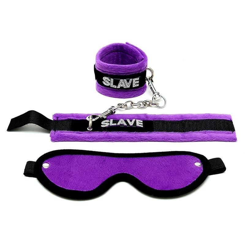 Rimba Bondage play menottes et masque couleur pourpre
