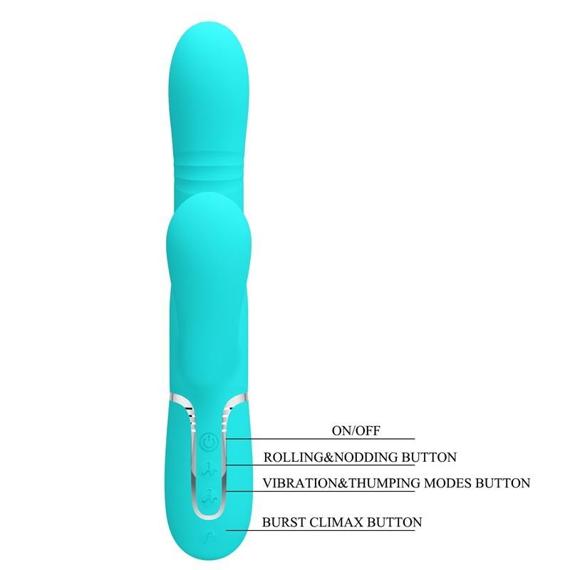 Mariana Vibromasseur 4 en 1 silicone turquoise