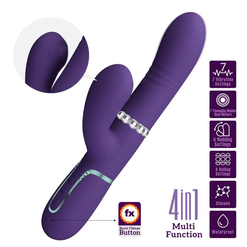 Mariana Vibromasseur 4 en 1 silicone violet