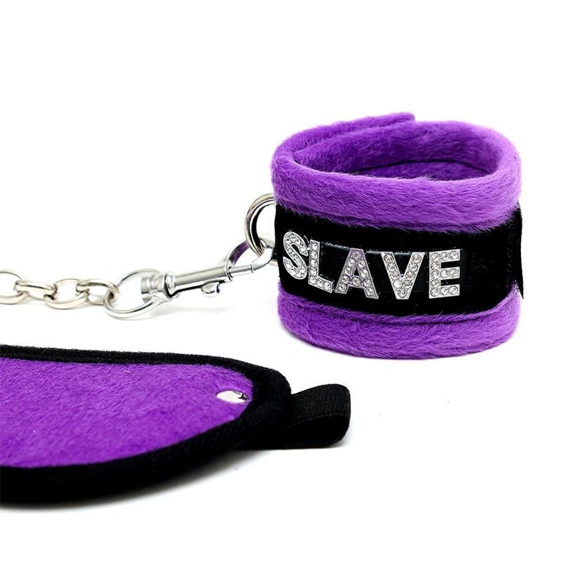 Rimba Bondage play menottes et masque couleur pourpre