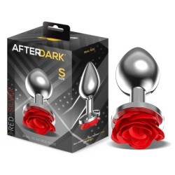 Plug Anal en metal avec rose rouge sur la Base taille S