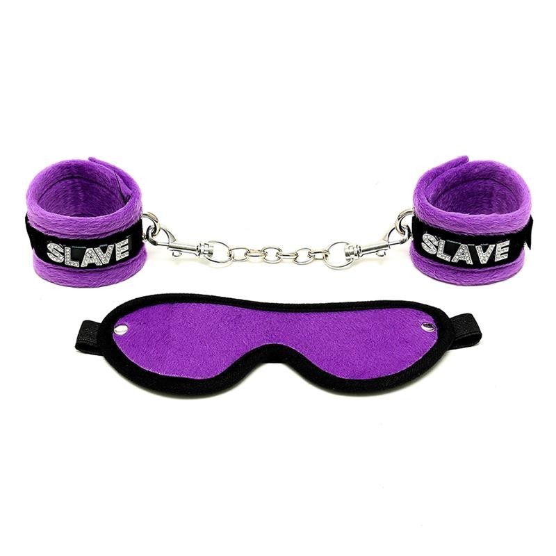 Rimba Bondage play menottes et masque couleur pourpre