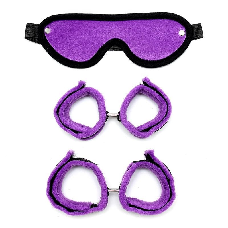 Rimba Bondage play ensemble menottes pour cheville et poignées Couleur Violet