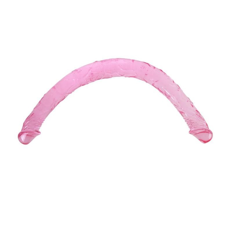 Gode Double Couleur Rose 44 cm