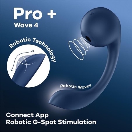 Pro+ Wave 4 Aspirateur avec application Satisfyer Connect Bleu foncé
