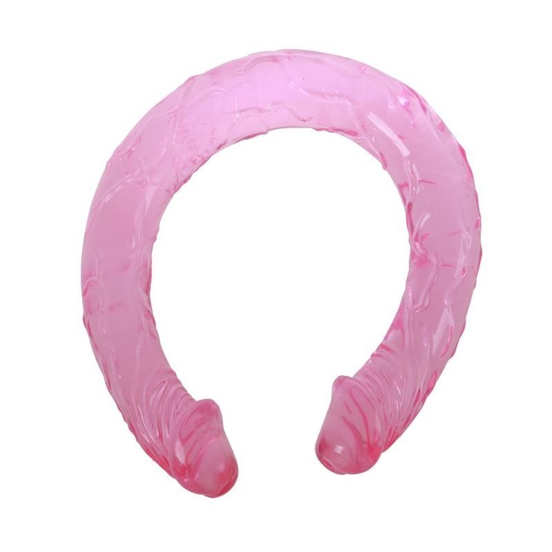Gode Double Couleur Rose 44 cm