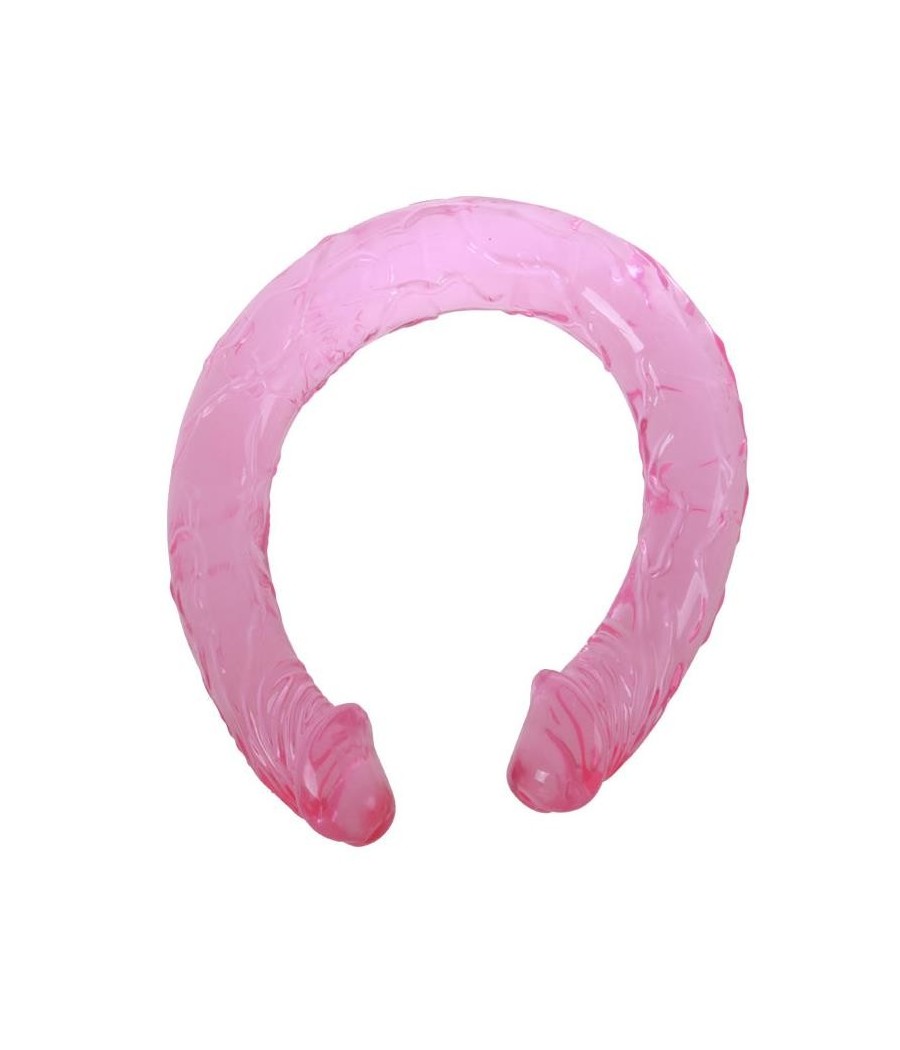 Gode Double Couleur Rose 44 cm