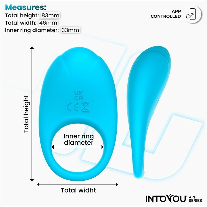 Ringo Anneau Vibromasseur avec APP Unibody Bleu