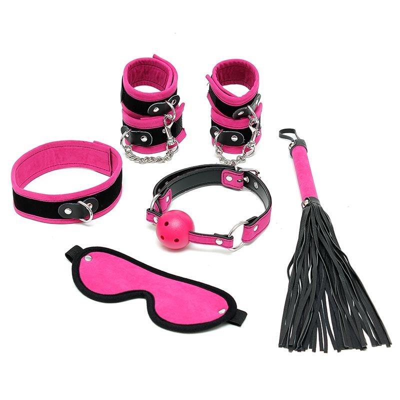Rimba Bondage play ensemble Bondage 6 Pièces Couleur Rose