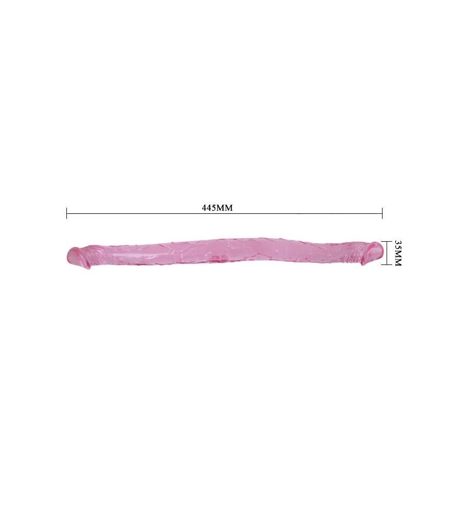 Gode Double Couleur Rose 44 cm