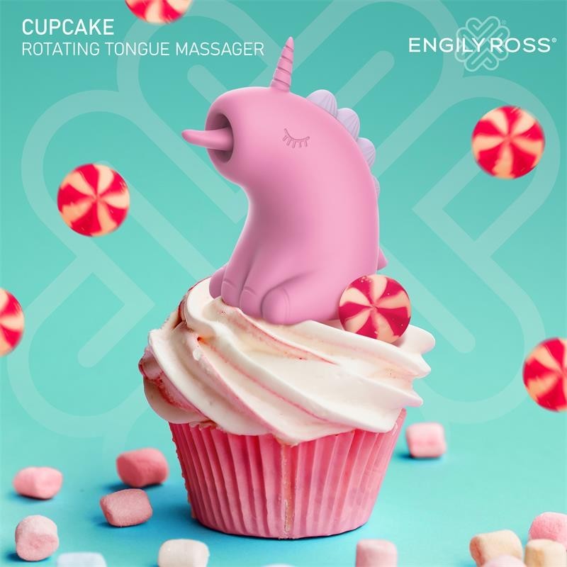 Cupcake Stimulateur avec langue Rotadora 360º