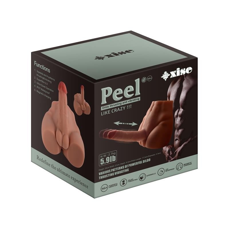 Masturbateur Peel avec gode et cul vibrant et poussée