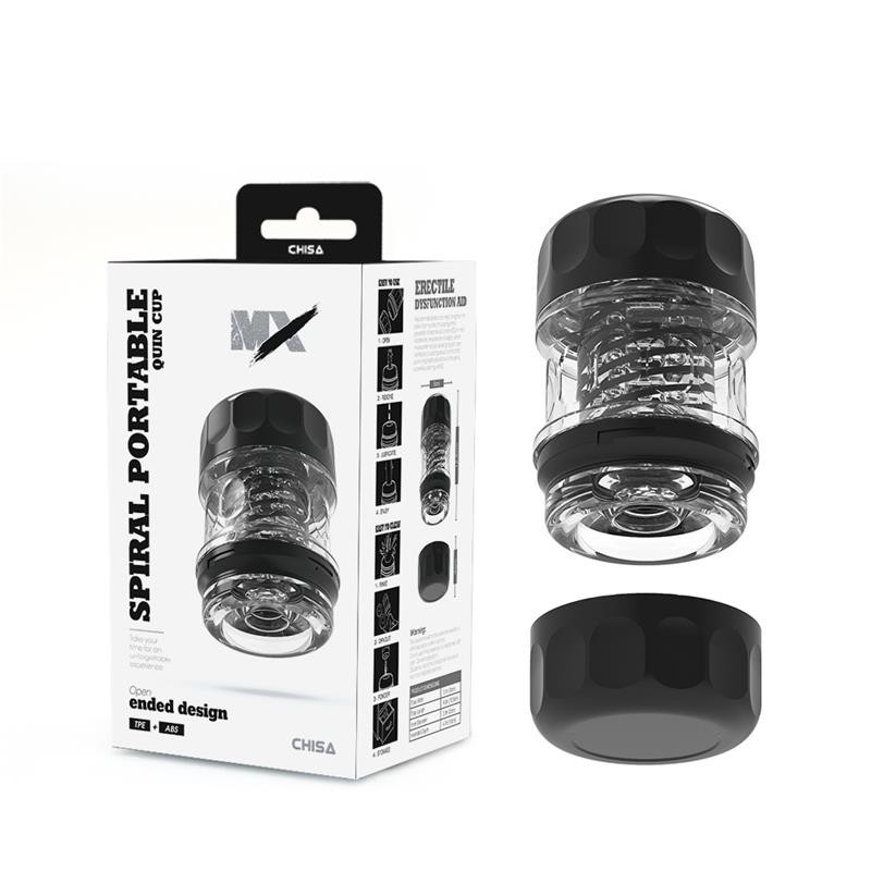 Masturbateur masculin portatif en spirale