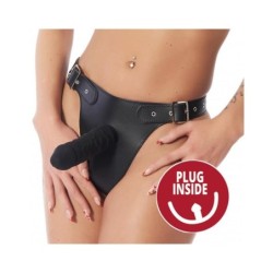 harnais reglable avec Gode intérieur et extérieur.