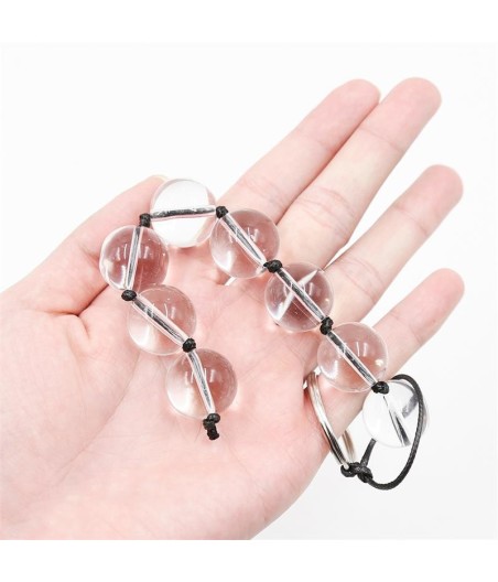 Chaîne Anale avec boules en verre 4 tailles