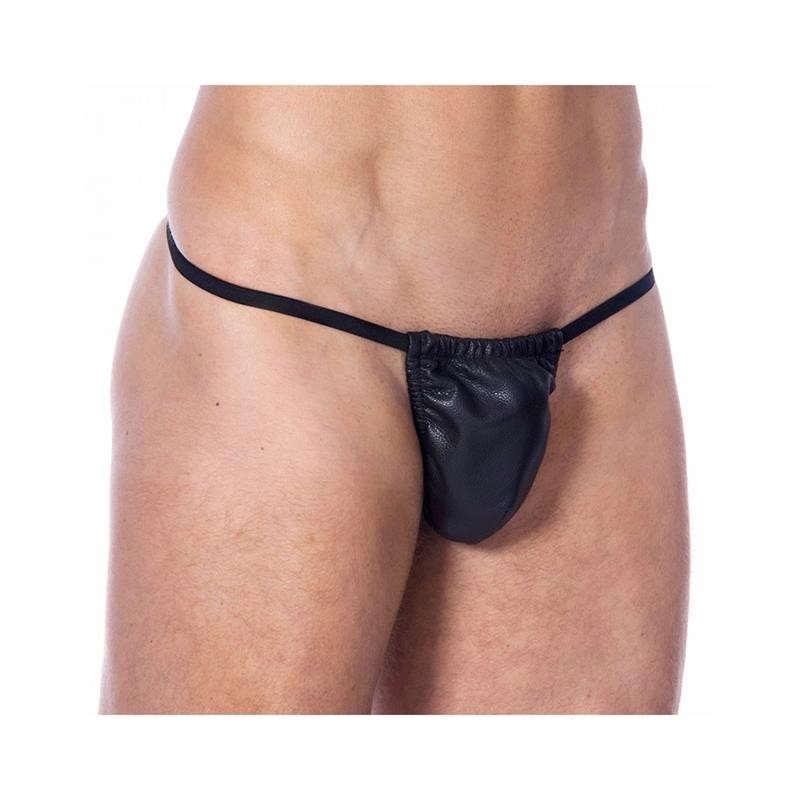 Tanga en cuir élastique Taille Unique