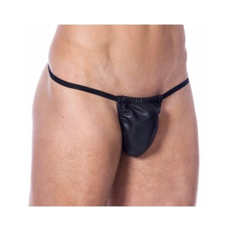 Tanga en cuir élastique Taille Unique