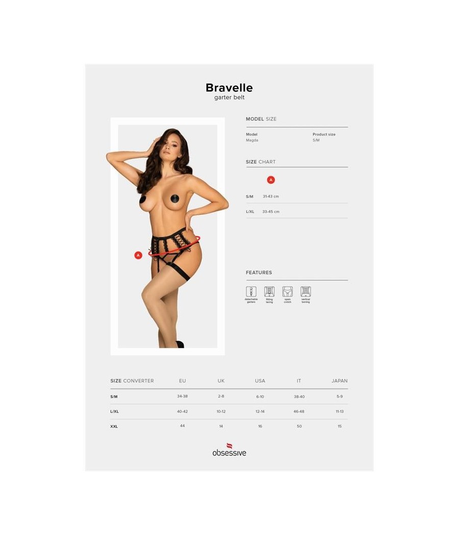 Bravelle jarretelle avec Tanga 2 en 1