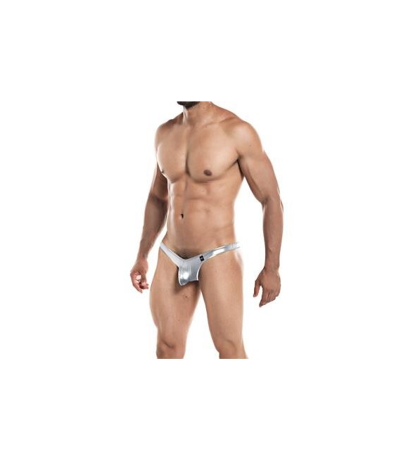 Tanga avec Push Up Provocatif argenté Skai