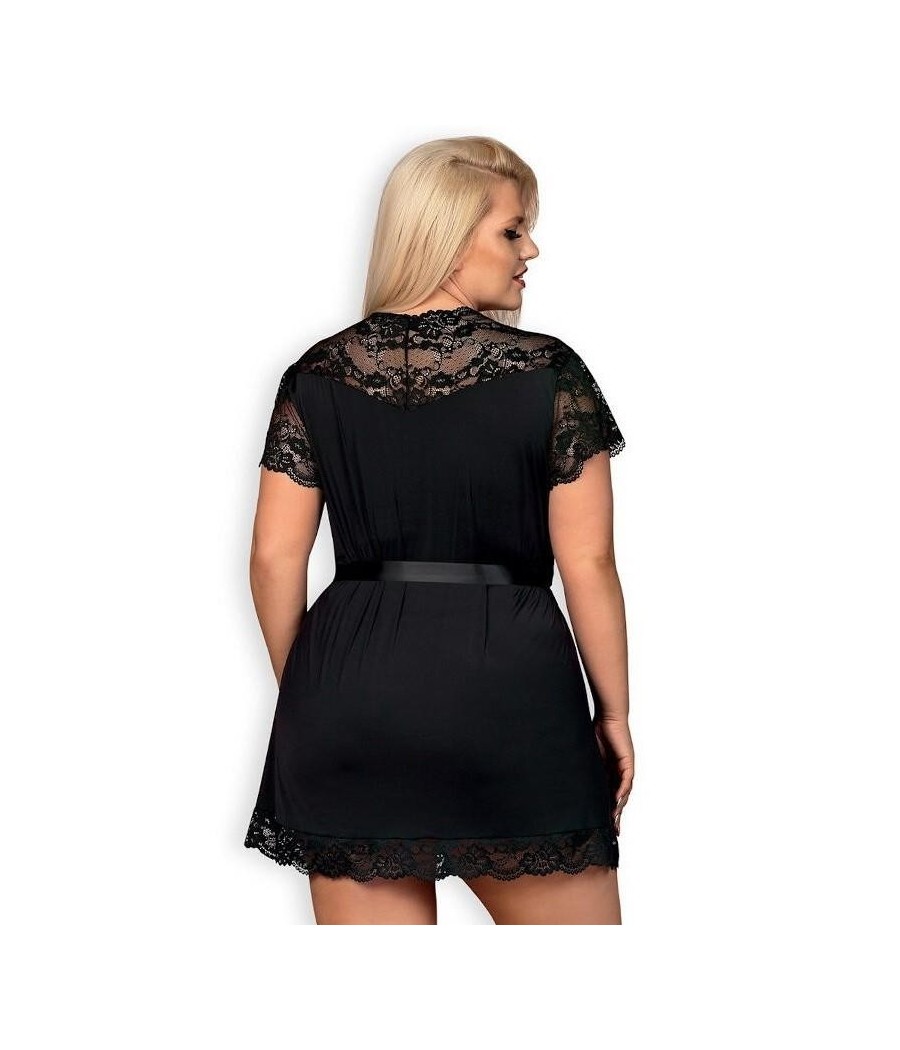 810-PEI-1 Kimono avec dentelle Noir