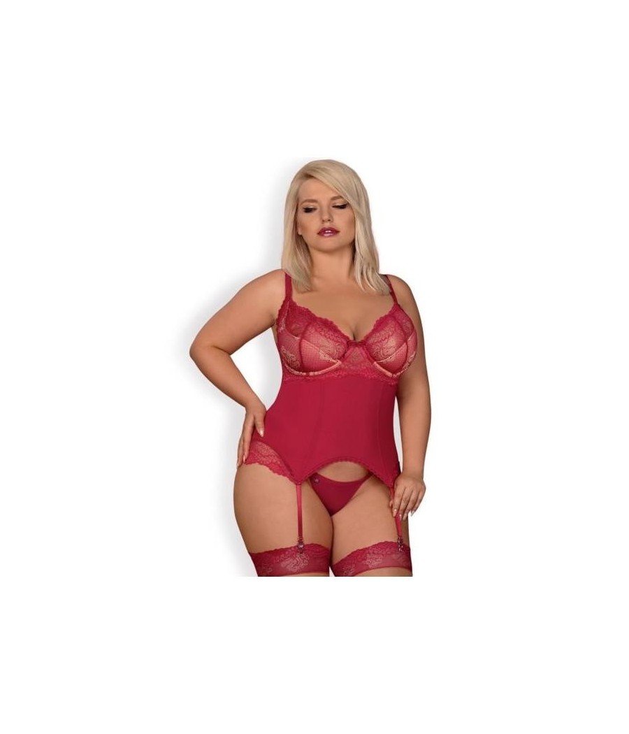 roselyne Corset et Tanga rouge