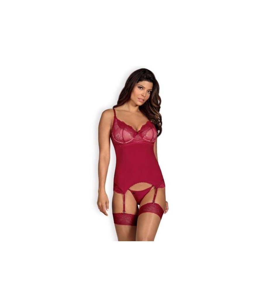 roselyne Corset et Tanga rouge