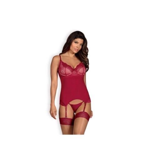 roselyne Corset et Tanga rouge