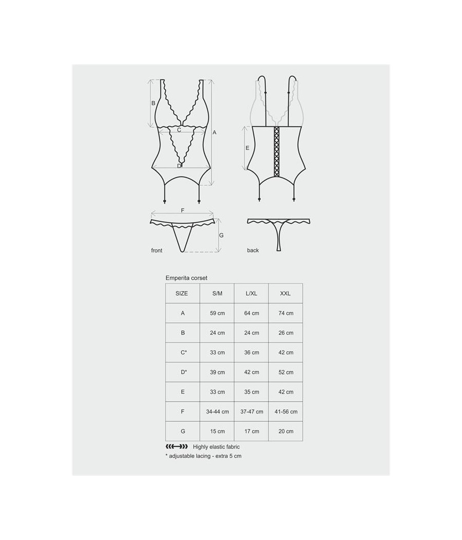 Emperita Corset et Tanga Couleur Noir