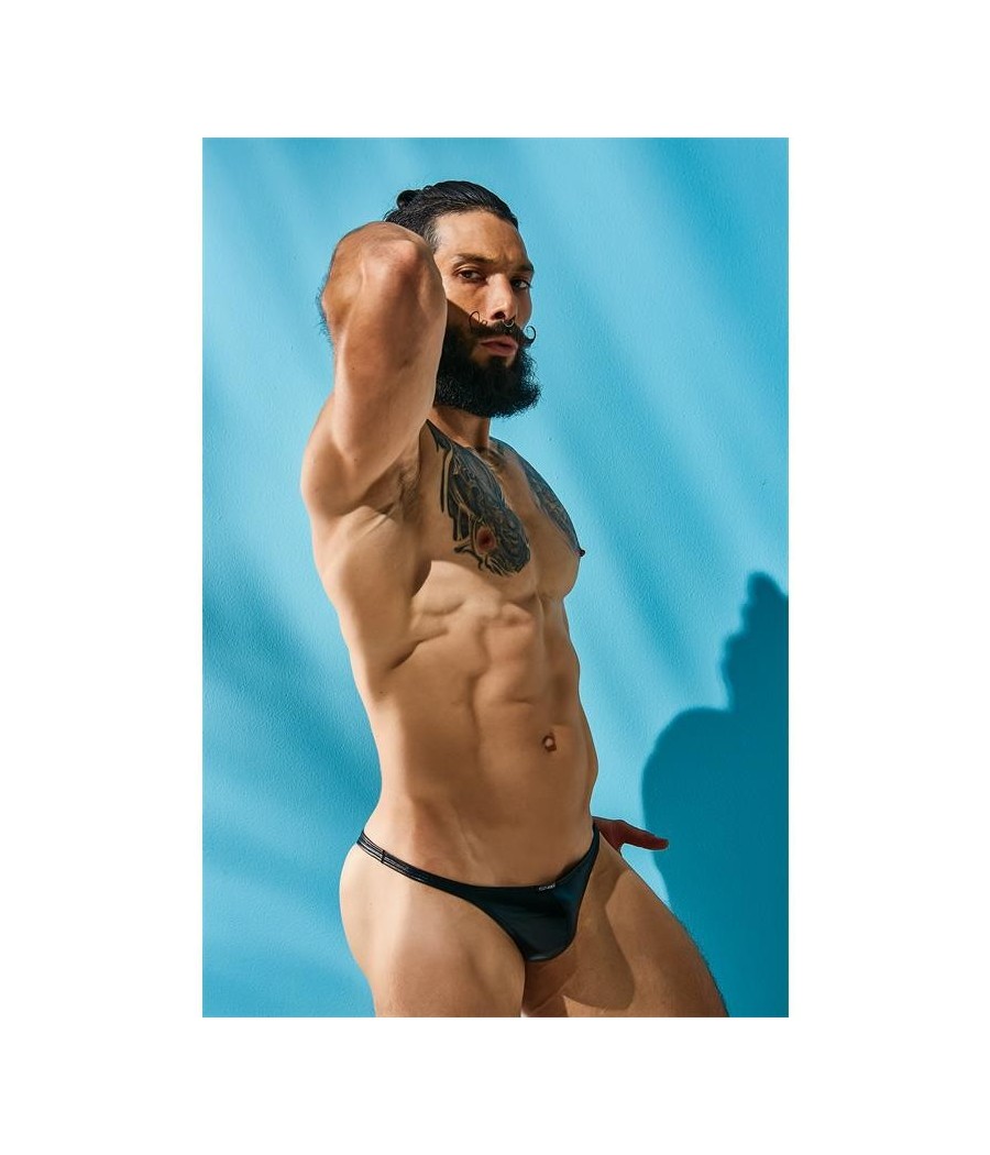 C4M11 slip style Brésilien Similicuir Noir