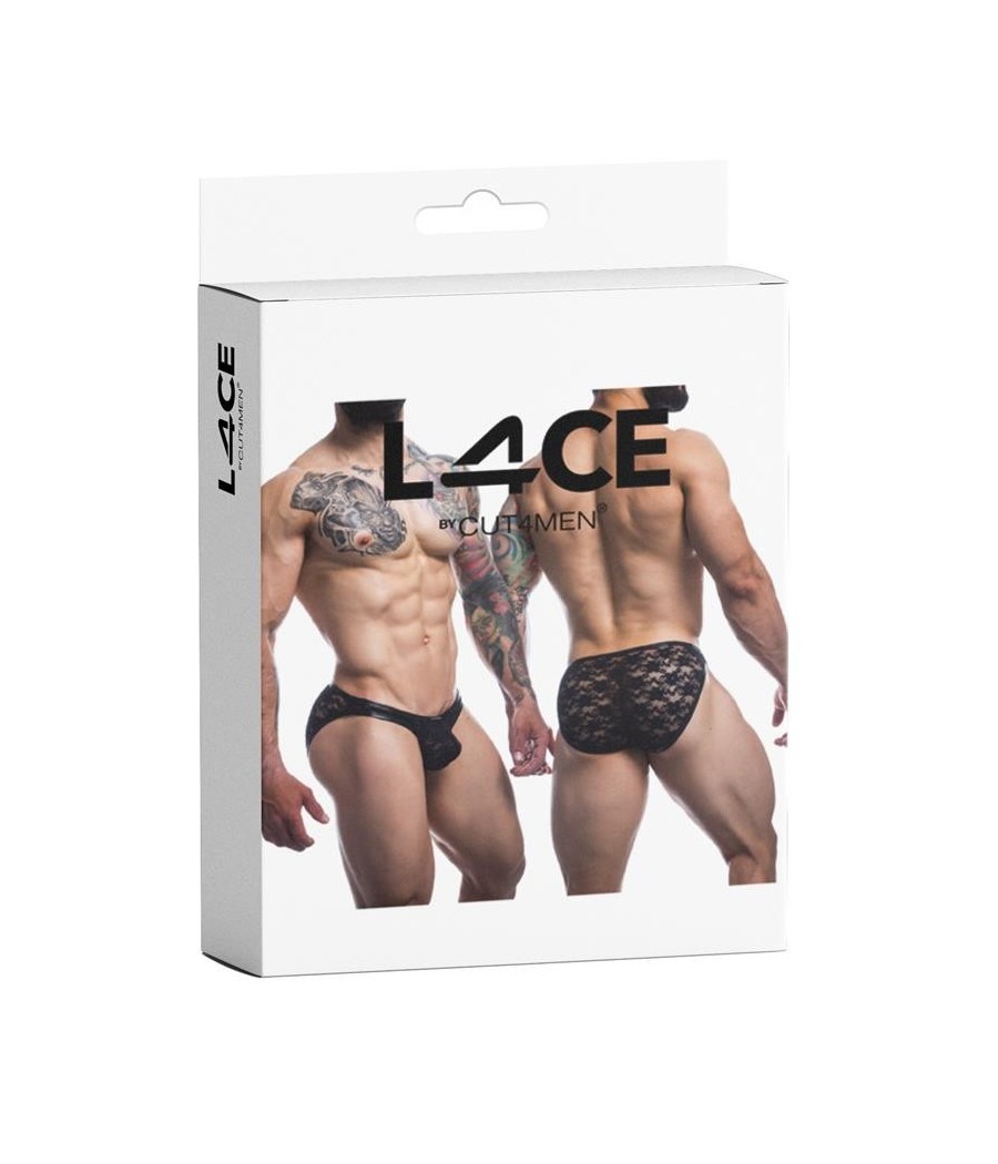 L4CE01 Slip noir avec dentelle