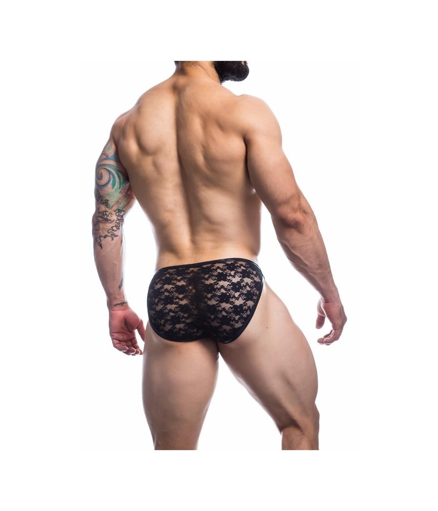 L4CE01 Slip noir avec dentelle