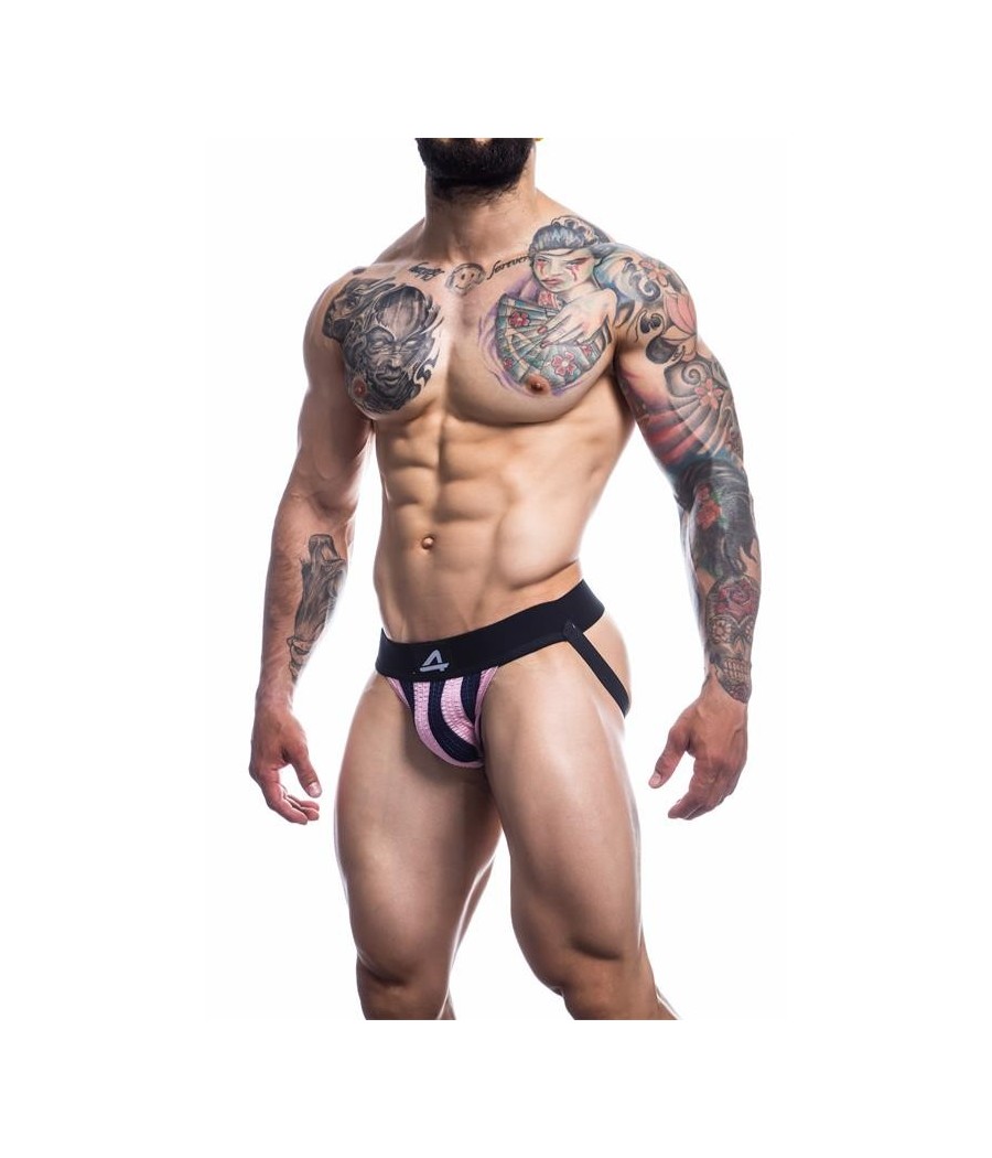 slip rose à rayures rose et noir