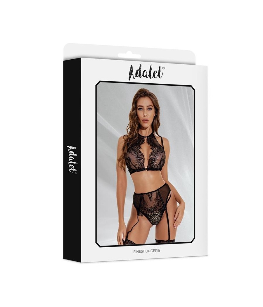 Evelyn Set soutien-gorge, culotte ouvertes et jarretelle