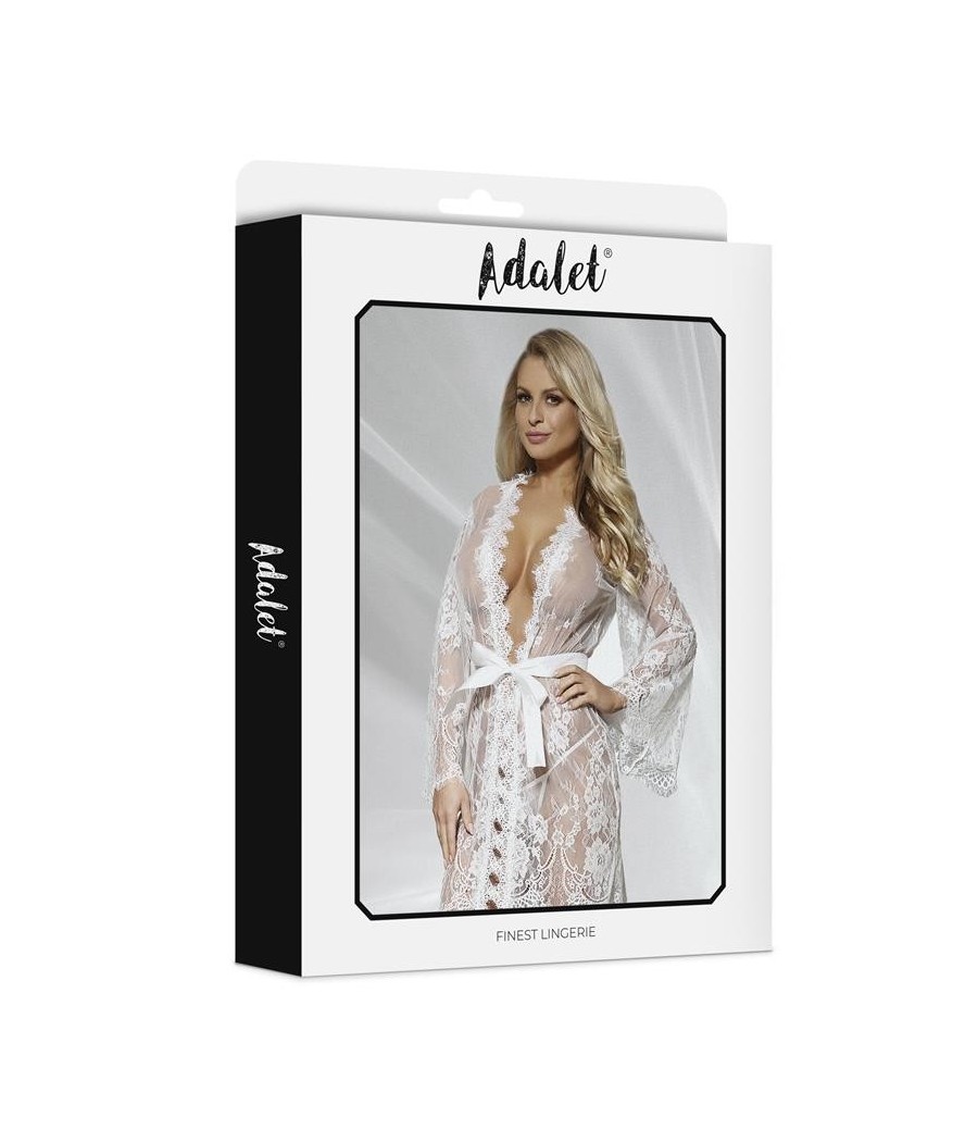 Lucet nuisette Semi Transparent et Tanga blanc