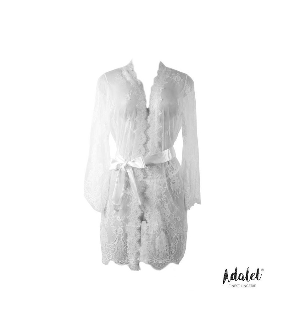 Lucet nuisette Semi Transparent et Tanga blanc