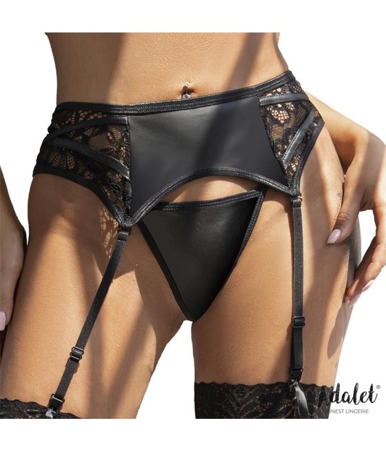 Luva Ensemble de jarretelle avec dentelle florale et Tanga