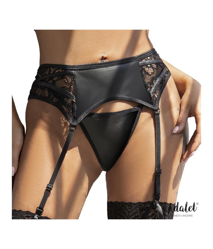 Luva Ensemble de jarretelle avec dentelle florale et Tanga