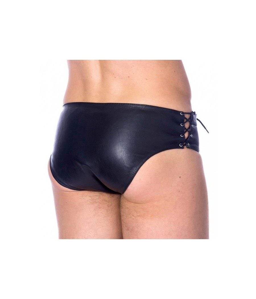 Slips en cuir reglable Couleur Noir