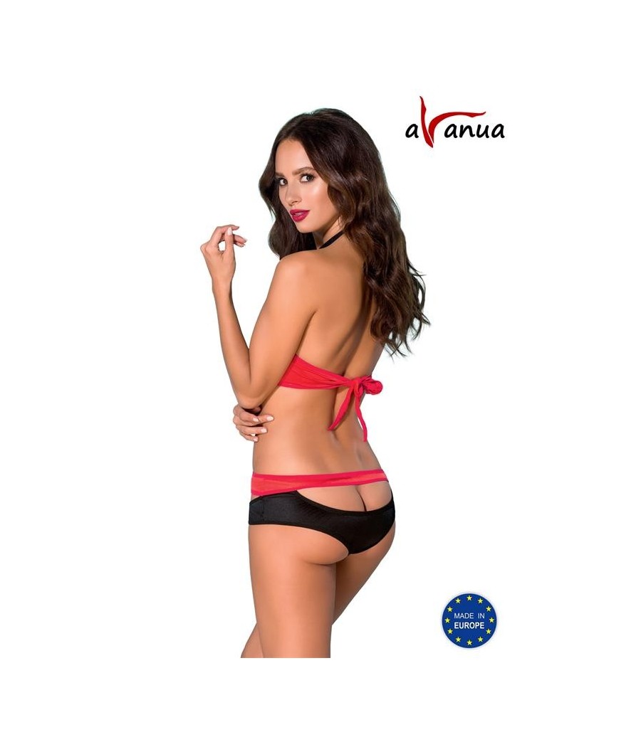 Ensemble HARPER soutien-gorge et string rouge/Noir
