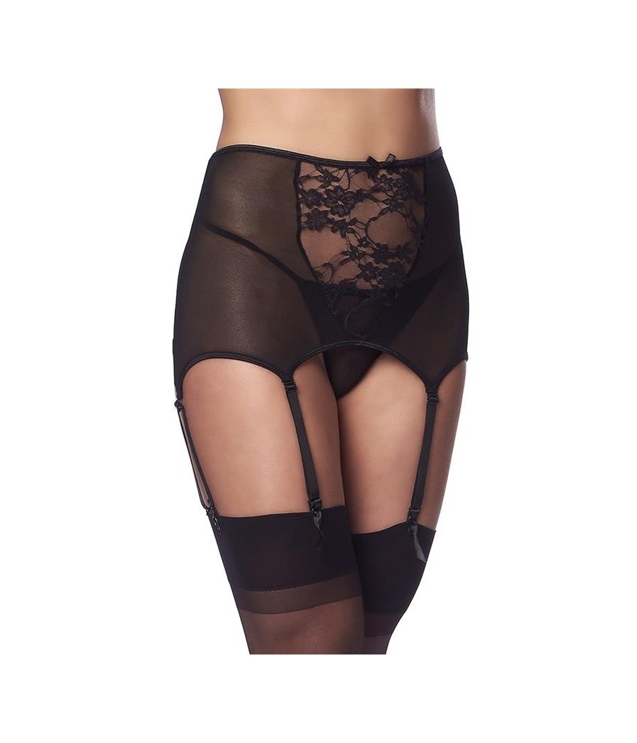 jarretelle large avec Tanga noirs