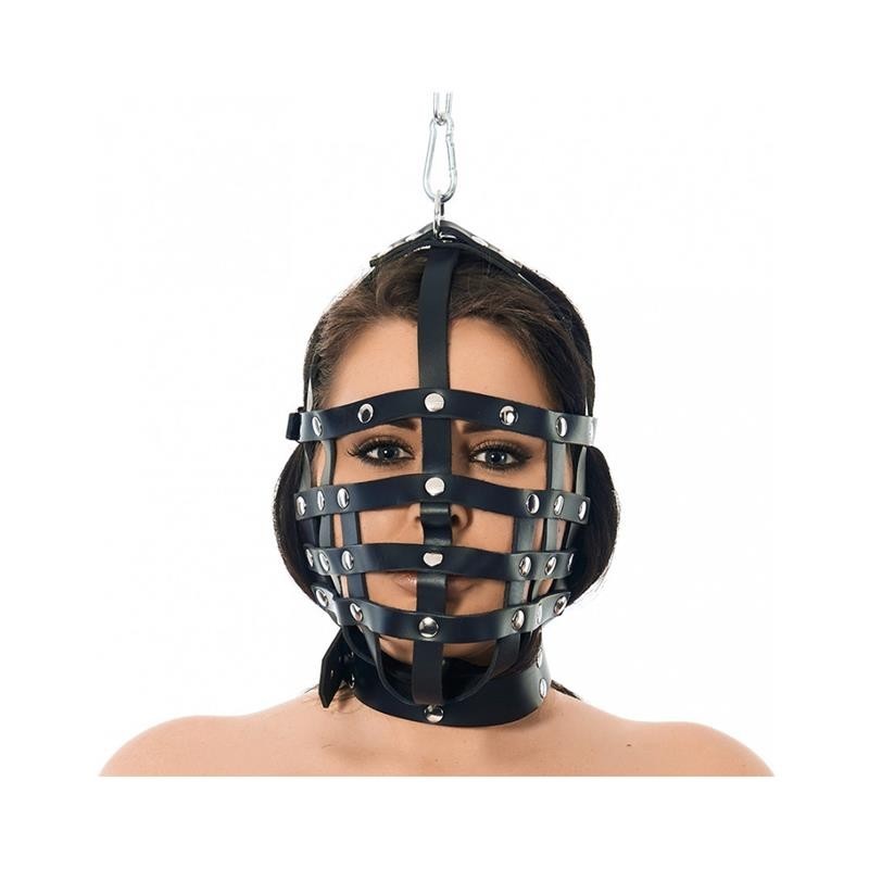 masque cuir forme de de baillon reglable