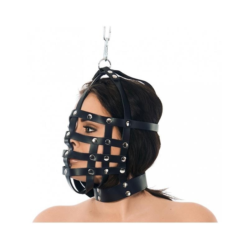 masque cuir forme de de baillon reglable