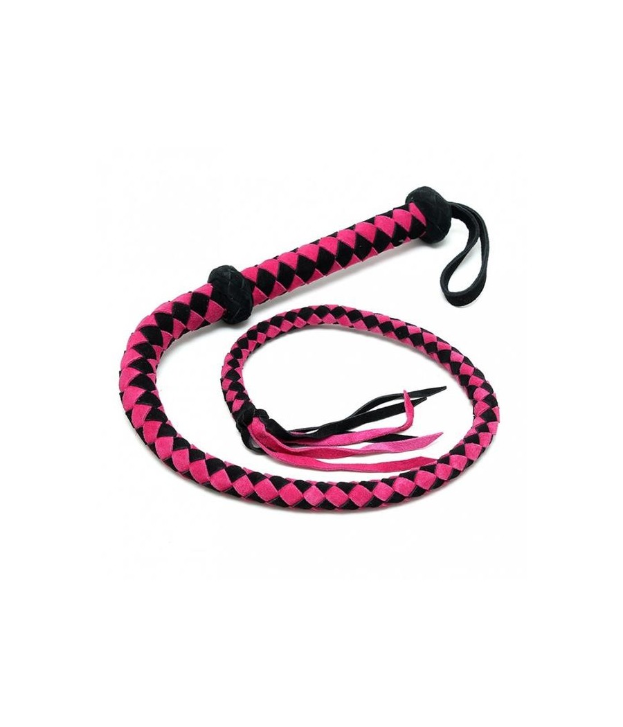 fouet Arabe en cuir rose 100 cm