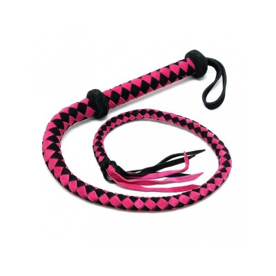 fouet Arabe en cuir rose 100 cm