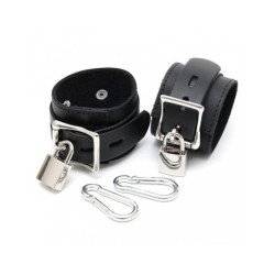 menottes pieds cuir réglables avec cadenas