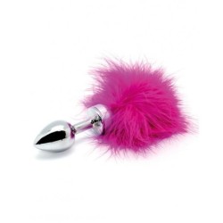 Plug Anal avec plumes rose 73mm