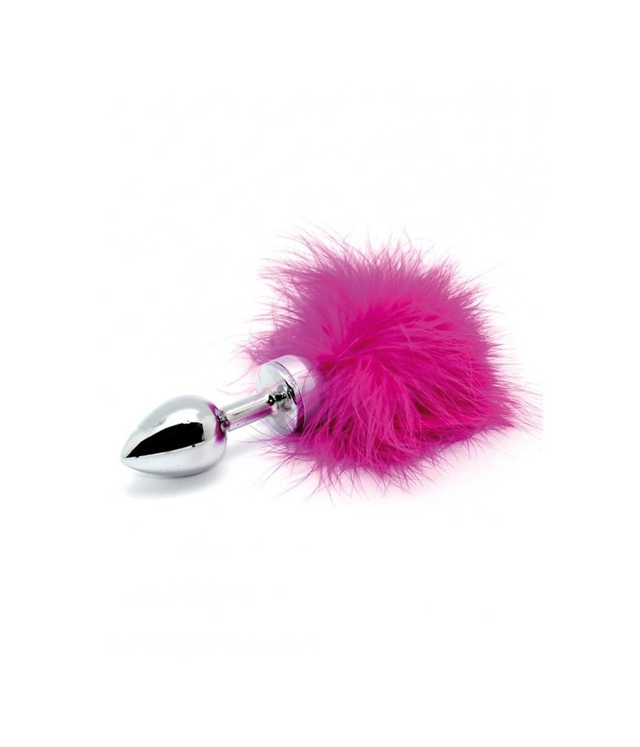 Plug Anal avec plumes rose 73mm